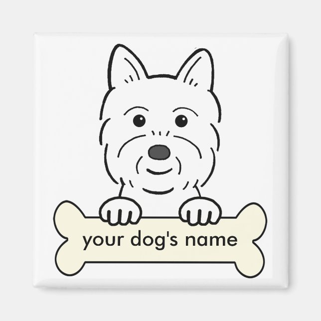 Personalisiert Westie Magnet (Vorne)