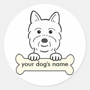 Personalisiert Westie Runder Aufkleber