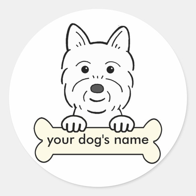 Personalisiert Westie Runder Aufkleber (Vorderseite)