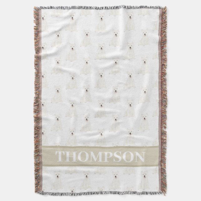 Personalisiert Westie West Highland Terrier Pink Decke (Vorderseite Vertikal)