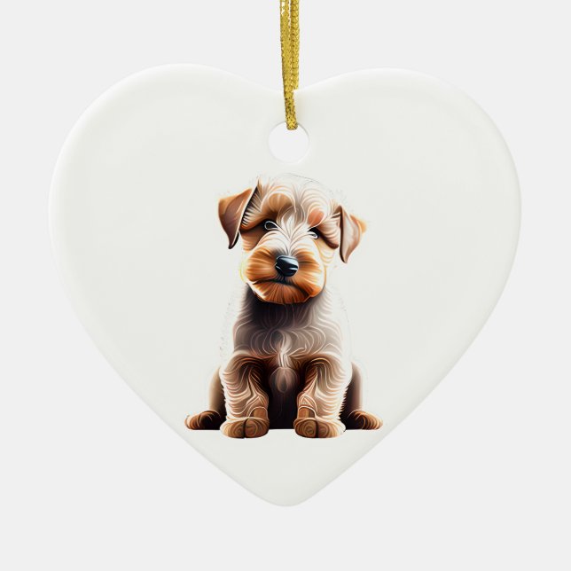 Personalisiert Wheaten Terrier Welppy Keramik Ornament (Vorne)