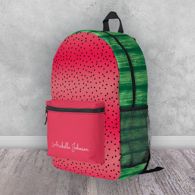 Personalisiert Whimsical Watermelon Sommerfrüchte Bedruckter Rucksack (Personalized Whimsical Watermelon Summer Fruit Printed Backpack)