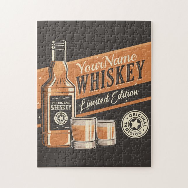 Personalisiert Whiskey Liquor Flasche Western Bar (Vertikal)