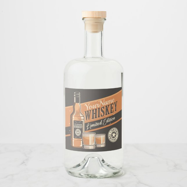 Personalisiert Whiskey Liquor Flasche Western Bar Alkoholflaschenetikett (Vorderseite)