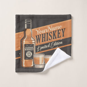 Personalisiert Whiskey Liquor Flasche Western Bar Badhandtuch Set