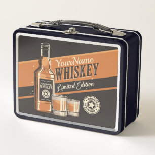 Personalisiert Whiskey Liquor Flasche Western Bar  Metall Brotdose