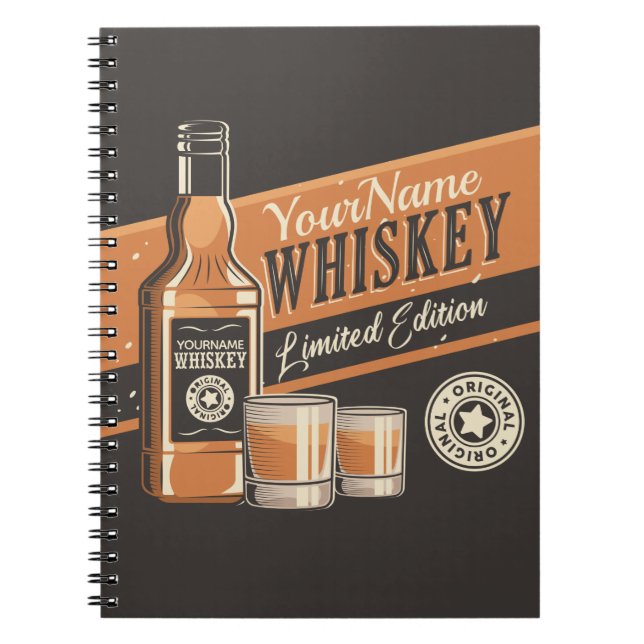 Personalisiert Whiskey Liquor Flasche Western Bar Notizblock (Vorderseite)