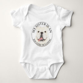 Personalisiert White English Bulldog Big Sister Baby Strampler