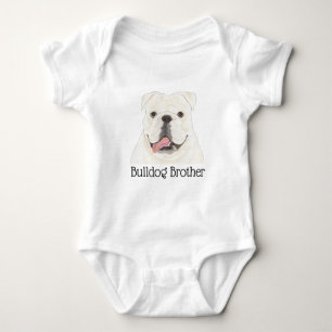 Personalisiert White English Bulldog Dog Baby Strampler