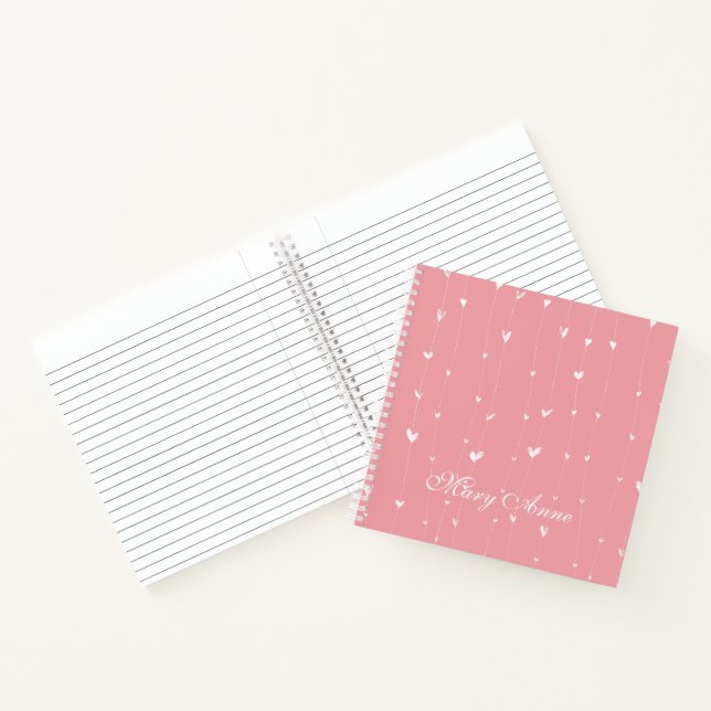 Personalisiert White Hearts Valentine Guestbook Notizbuch (Innenseite)