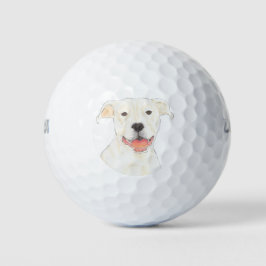 Personalisiert White Pitbull Staffy Dog Golfball