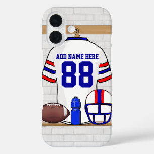 Personalisiert White Red Blue Football Jersey title_seo2