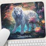 Personalisiert White Tiger Mousepad<br><div class="desc">Fügen Sie Ihrem Arbeitsbereich eine Touch Zauber hinzu, mit diesem personalisierten Mauspad mit einem majestätischen weißen Tiger in einem verzauberten Wald. Die lebhaften Farben und die faszinierenden Details bringen die Szene zum Leben, inspirierend Kreativität und Wunder. Machen Sie es wirklich Ihren, indem Sie Ihren Namen oder eine spezielle Nachricht. Die...</div>