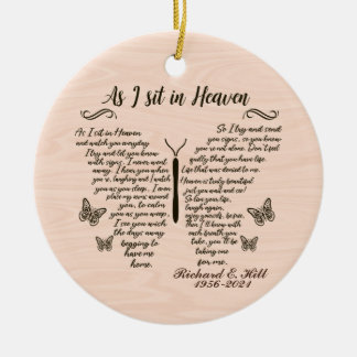 Personalisiert, wie ich mich im Himmel Weihnachtss Keramik Ornament