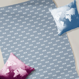 Personalisiert wiederholt ihren Namen Dusty Blue Fleecedecke