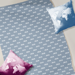Personalisiert wiederholt ihren Namen Dusty Blue Fleecedecke
