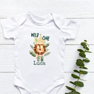 Personalisiert Wild One Baby Lion Strampler