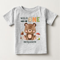 Personalisiert WILD ONE Woodland Erstgeburtenbaby