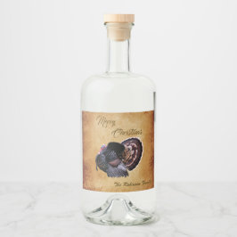 Personalisiert Wild Türkei Frohe Weihnachten Alkoholflaschenetikett