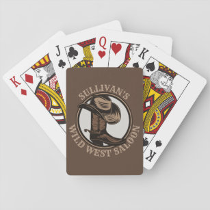 Personalisiert Wild West Saloon Western Cowboy Boo Spielkarten