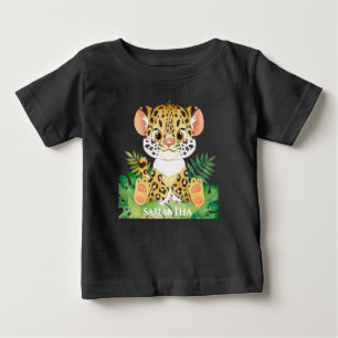 Personalisiert Wildleopard Baby T-shirt