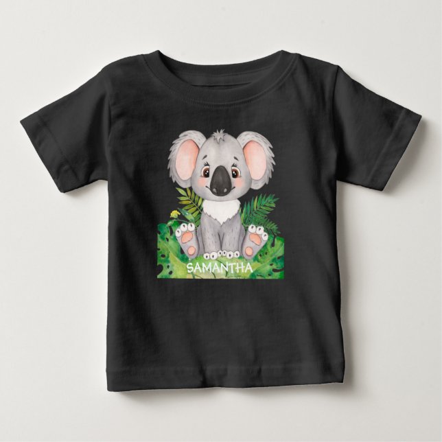 Personalisiert Wildlife Koala Baby T-shirt (Vorderseite)
