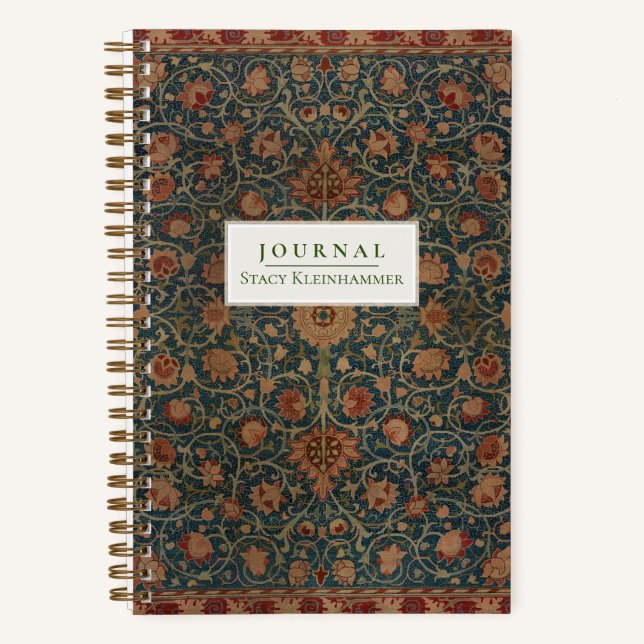 Personalisiert William Morris "Holland Park" Journ Notizbuch (Vorderseite)