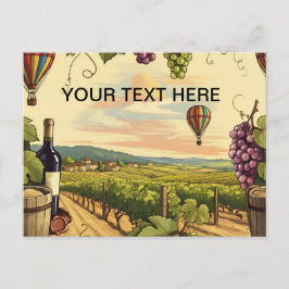 Personalisiert Wine Vineyard Heißluftballon Postkarte