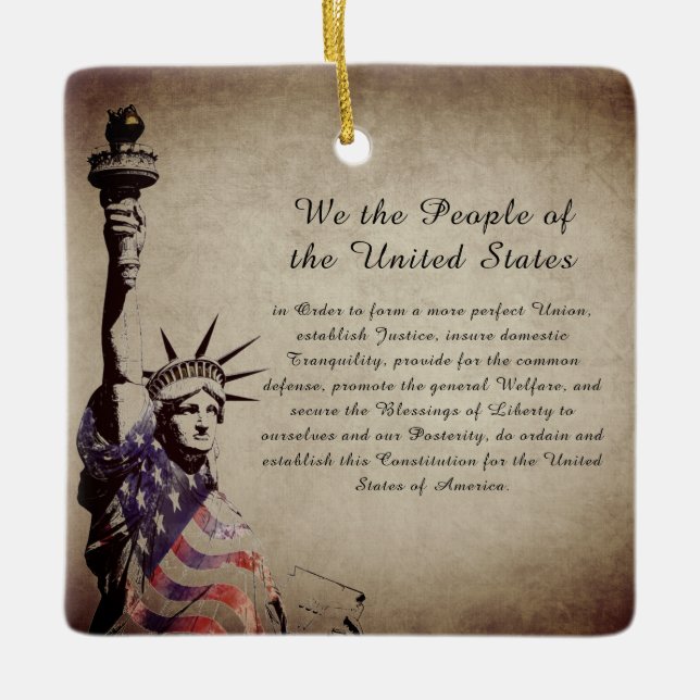 Personalisiert Wir als Amerikaner Keramikornament (Vorderseite)