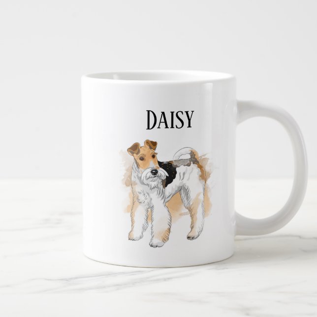 Personalisiert Wire Fox Terrier Foto Jumbo-Tasse (Rechts)