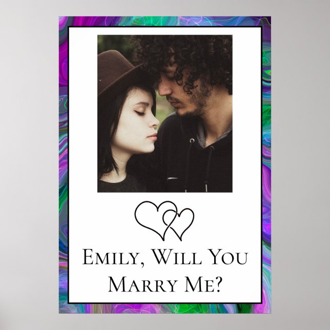 Personalisiert wirst du mich heiraten poster (Vorne)