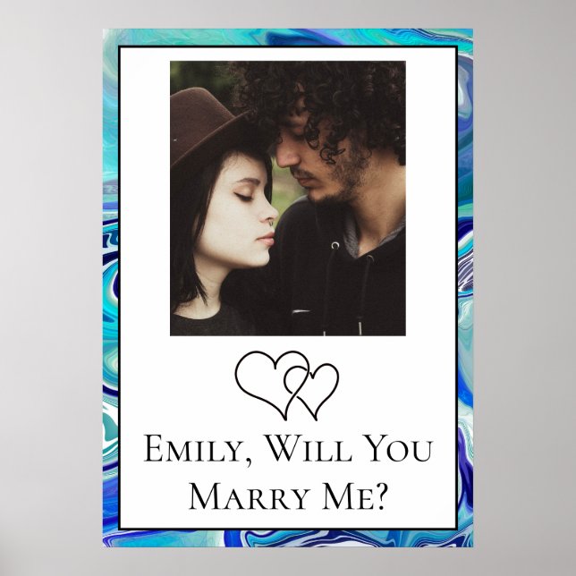 Personalisiert wirst du mich heiraten poster (Vorne)