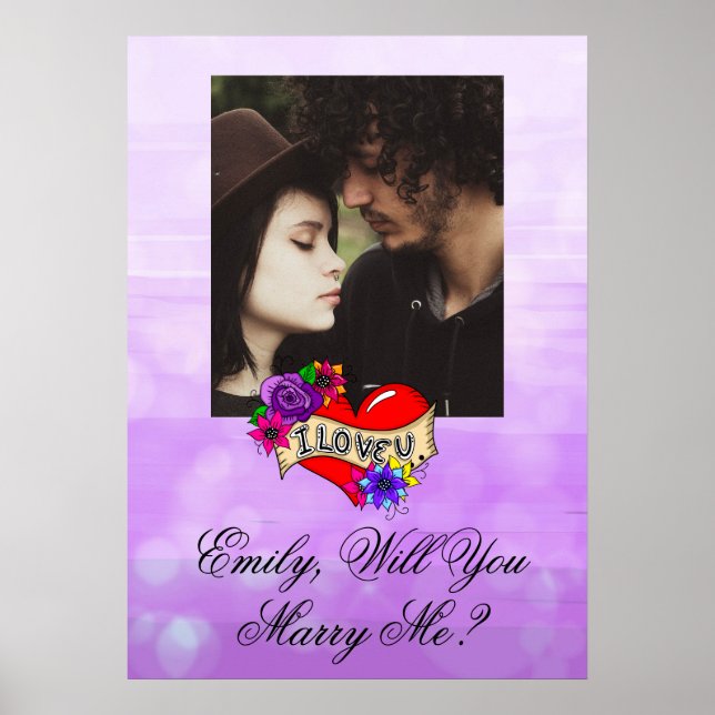 Personalisiert wirst du mich heiraten poster (Vorne)