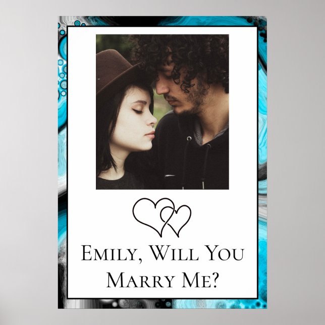 Personalisiert wirst du mir Poster heiraten (Vorne)