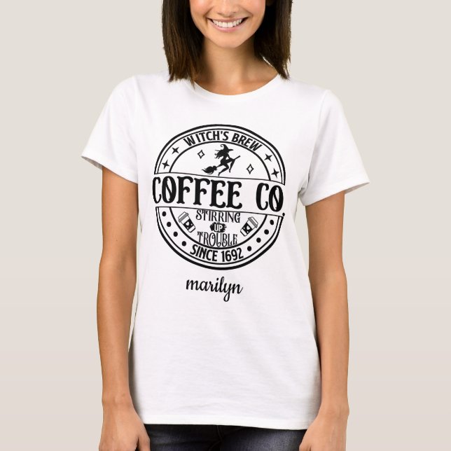 Personalisiert Witch's Brew Coffee Co. T - Shirt (Vorderseite)