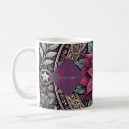 Personalisiert Witchy Poinsettia Pentagram Mandala Kaffeetasse