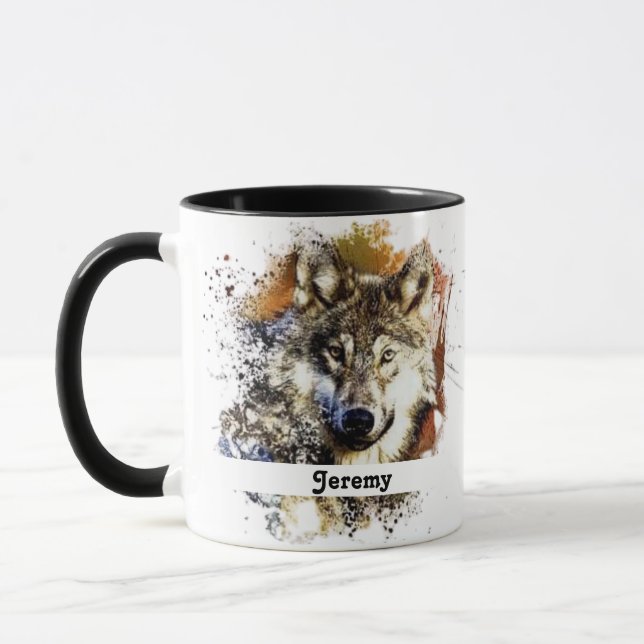 Personalisiert Wolf Tasse (Links)