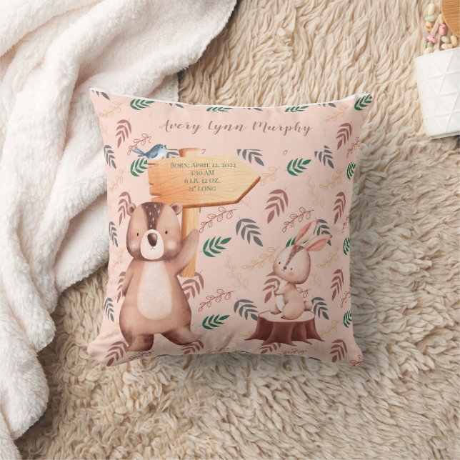 Personalisiert Woodland BABY Kinderzimmer Kissen (Decke)
