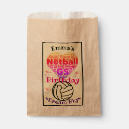 Personalisiert Word Art Netball Party Geschenktütchen
