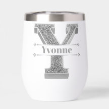 Personalisiert Y Initial Silver Monogram Ihr Name