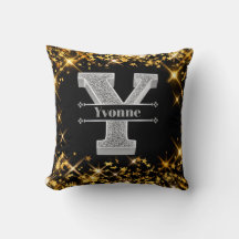 Personalisiert Y Initial Silver Monogram Ihr Name