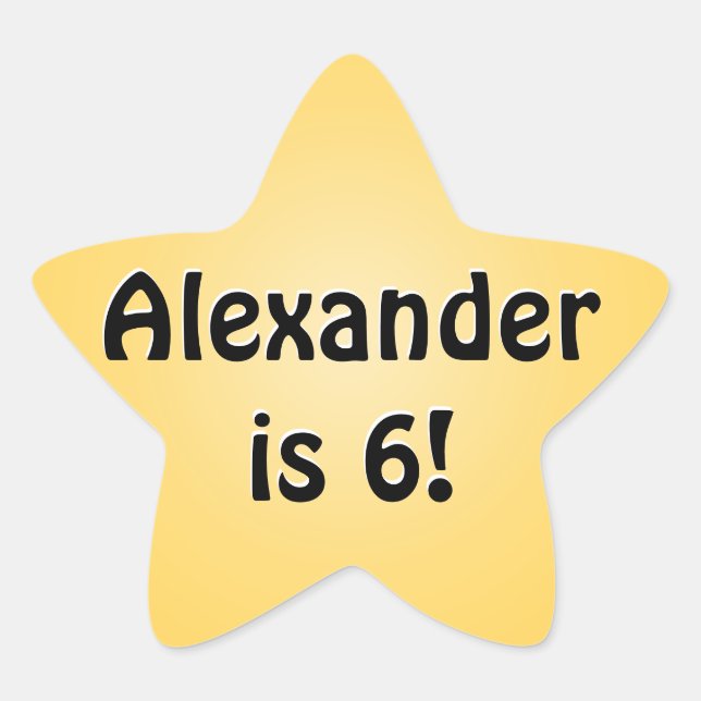 Personalisiert Yellow Birthday Fevor Star Stern-Aufkleber (Vorderseite)