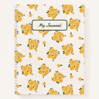 Personalisiert Yellow Floral Journal Notizbuch