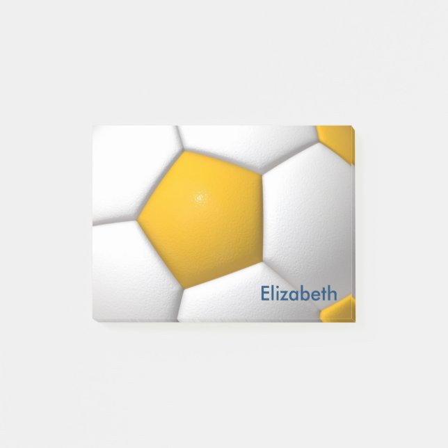 Personalisiert Yellow Football Saucer Post-it Klebezettel (Vorderseite)