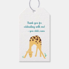 Personalisiert Yellow Giraffe Baby Dusche Geburtst Geschenkanhänger