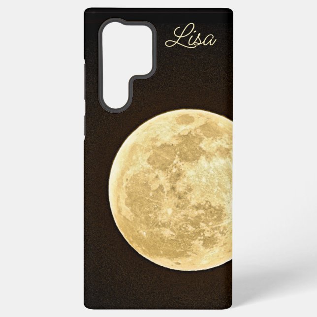 Personalisiert Yellow Moon Samsung Case Samsung Galaxy Hülle (Rückseite)