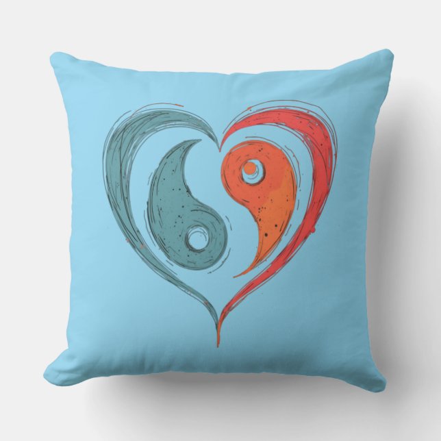 Personalisiert Yin Yang Herzsymbol Kissen (Vorderseite)