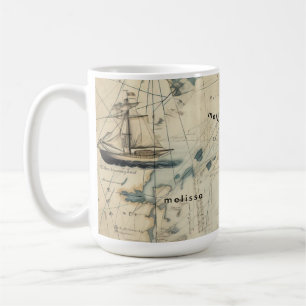Personalisiert Yo Ho Ho Nautical Map Kaffeetasse