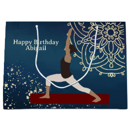 Personalisiert Yoga Gold, Blau, Rot Mandala Geburt Große Geschenktüte