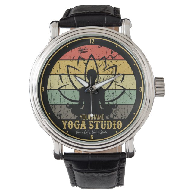 Personalisiert Yoga Studio Fitness Instructor Guru Armbanduhr (Vorderseite)
